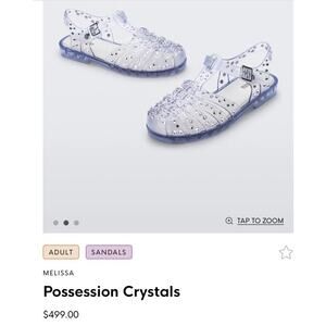 MELISSA Possession Crystals Women's Jelly Sandals Sz 7 NWT $500